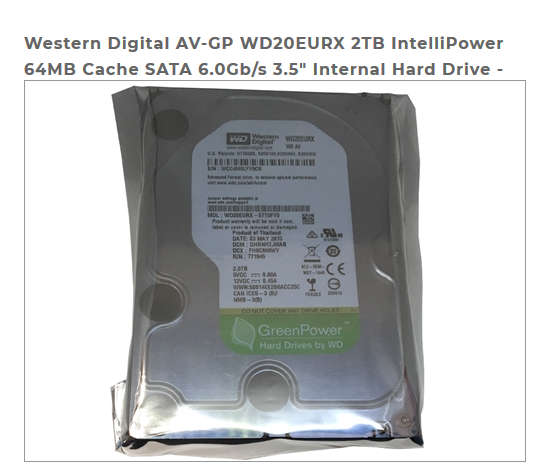2TB HDD Western Digital 2000GB HARD DISK DRIVE